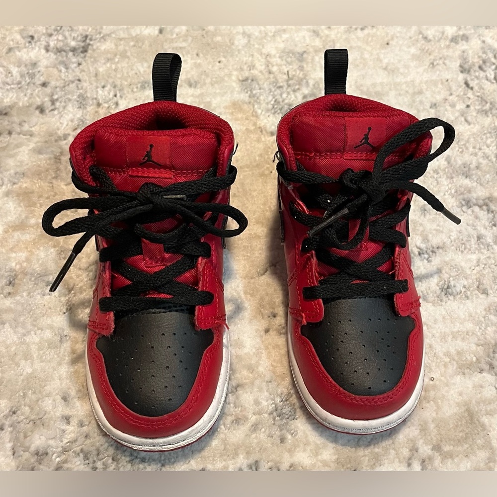 Jordan Kids' Red and Black High-Top Sneakers